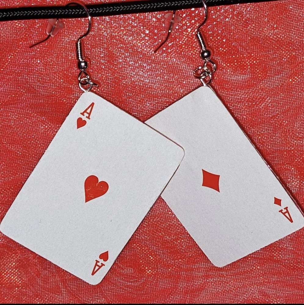 COPY - MINI PLAYING CARD EARRINGS - Picture 2 of 4